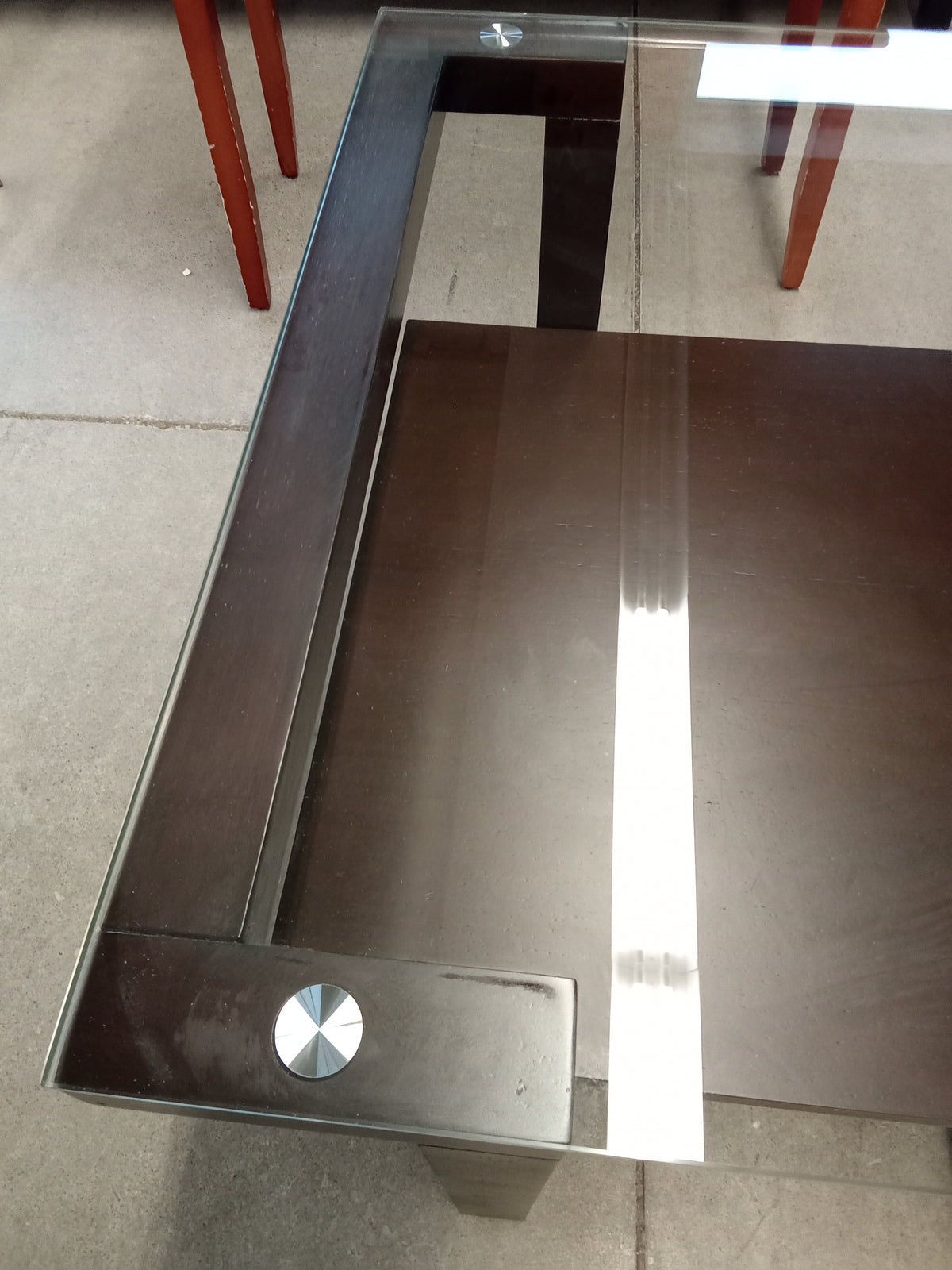 24"W Glass Topped Side Table