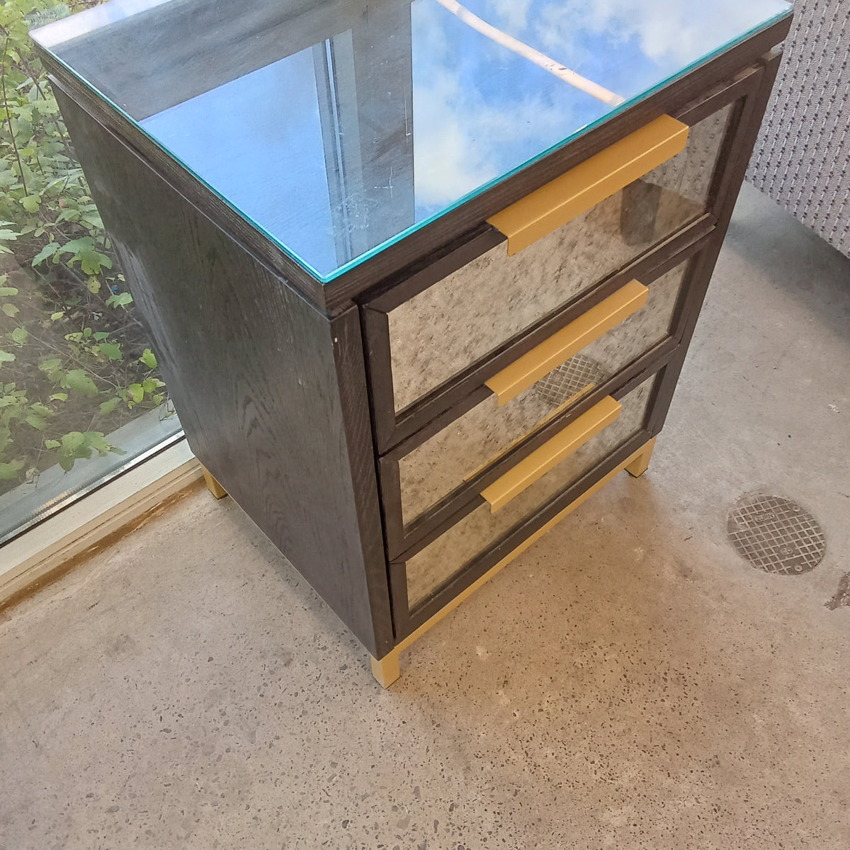 19.5"W Side Table with Three Drawers