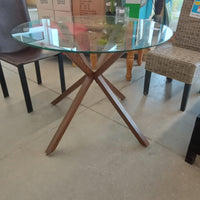 39.5"Diameter Glass Dining Table