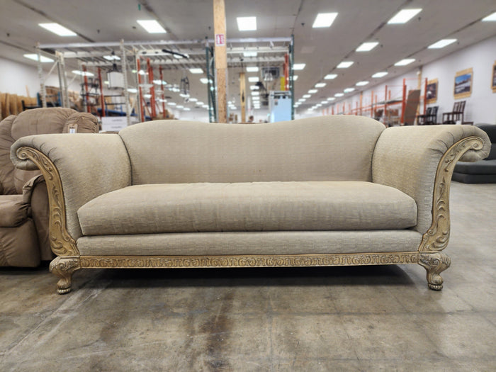Beige Classic Curved Upholstered Sofa
