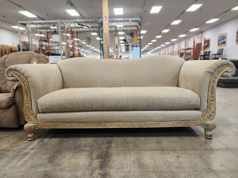 Beige Classic Curved Upholstered Sofa