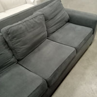 94"W 3-Seat Sofa in Gray Fabric