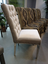 19"W Grey Velour Fabric Chair with Chrome Legs