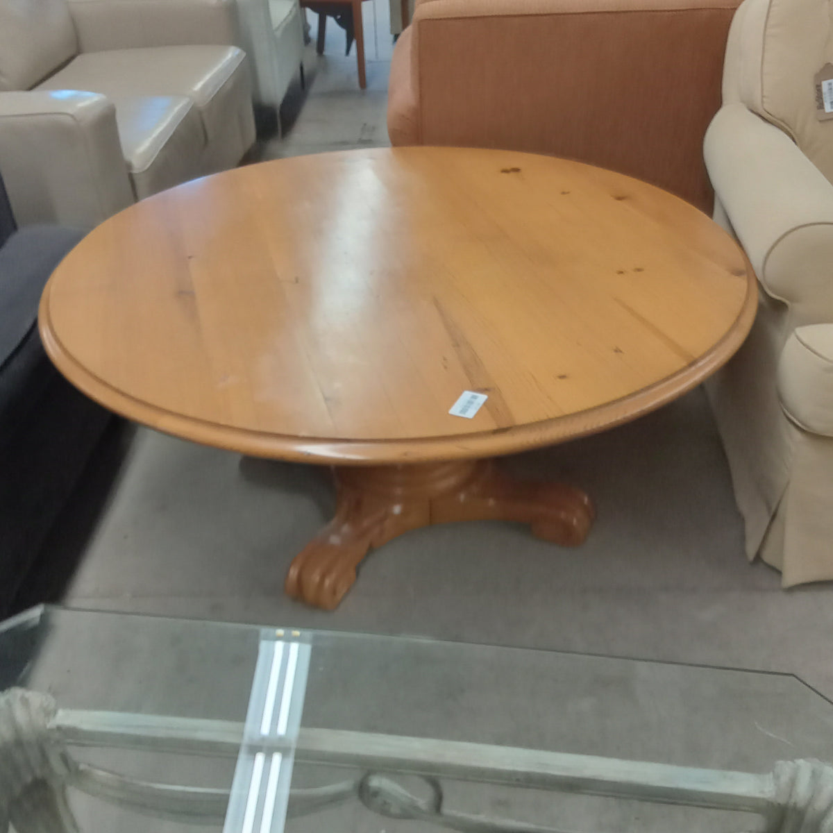 48"Diameter Knotty Pine Coffee Table