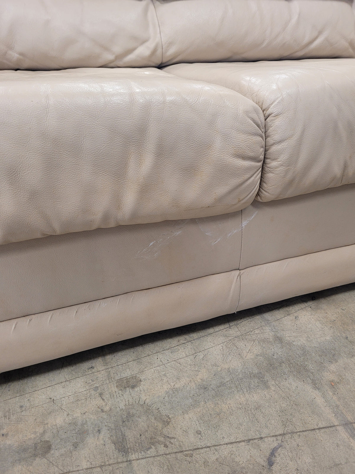 Cream-Colored Leather sofa
