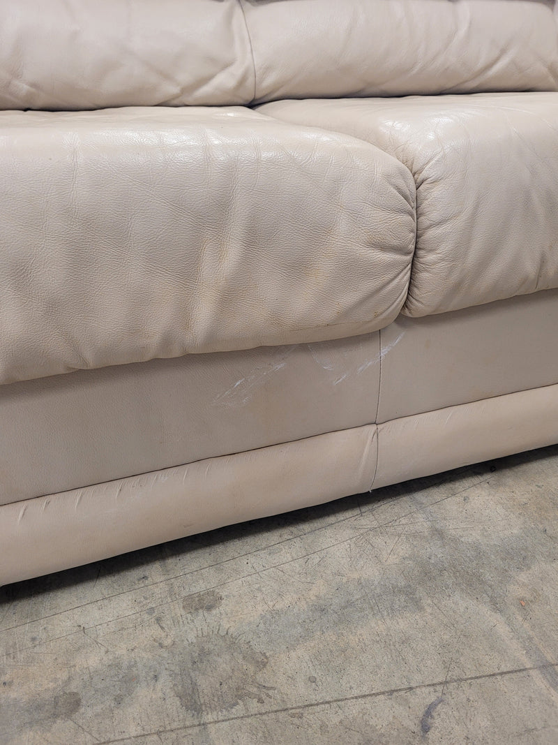 Cream-Colored Leather sofa