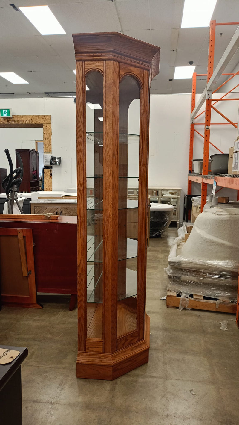 Solid Wood Frame with Glass Panels Curio Cabinet
