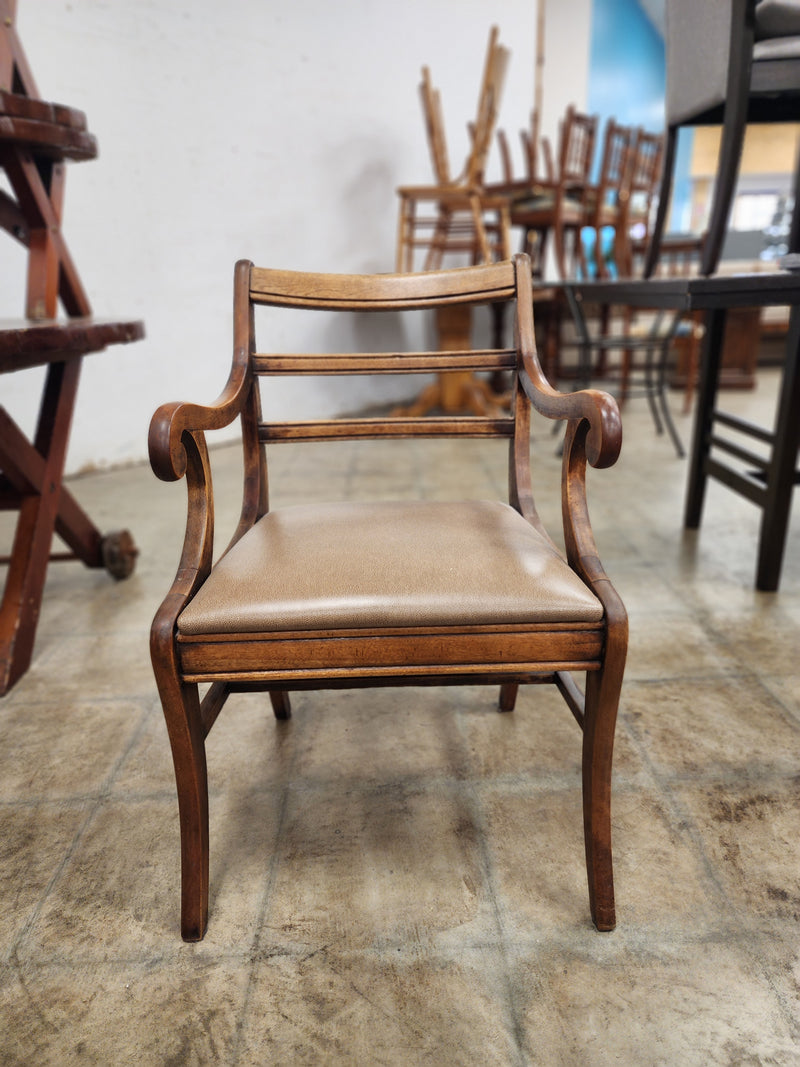 Oak Dining Chair with Leather Seat