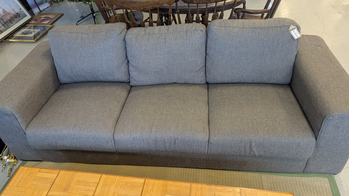 91"W Grey Chenille Sofa