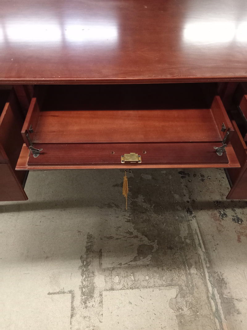 55"W Double Pedestal Wooden Desk