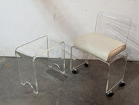 Lucite Vanity Chair and Stool Set