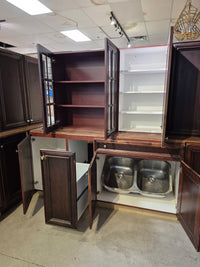 Dark Brown Kitchen Cabinet Set