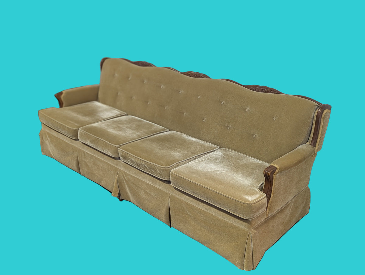 Green Regency Style 4 Seat Sofa