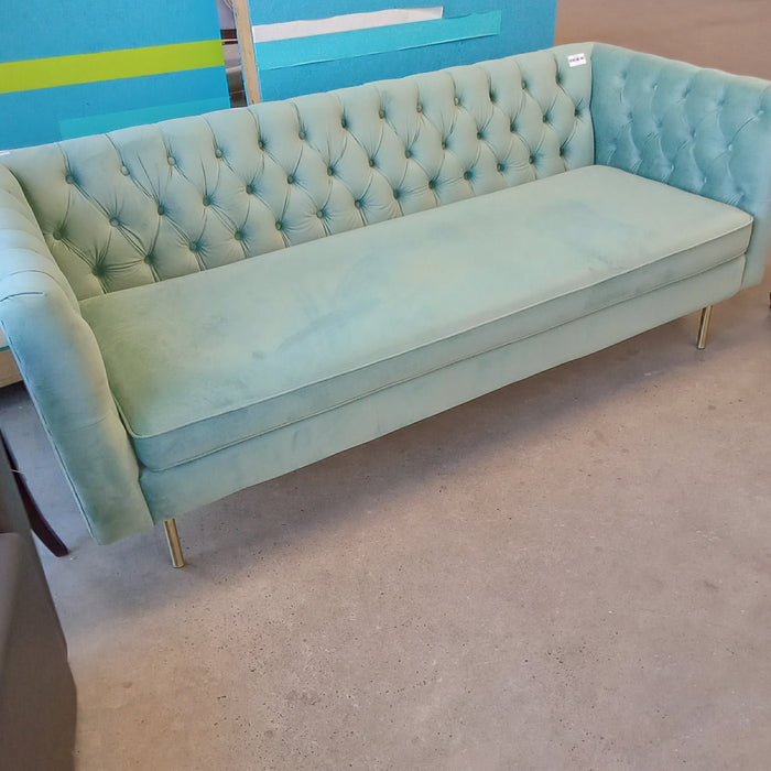 78"W Sea Foam Green Sofa - 3-Seater