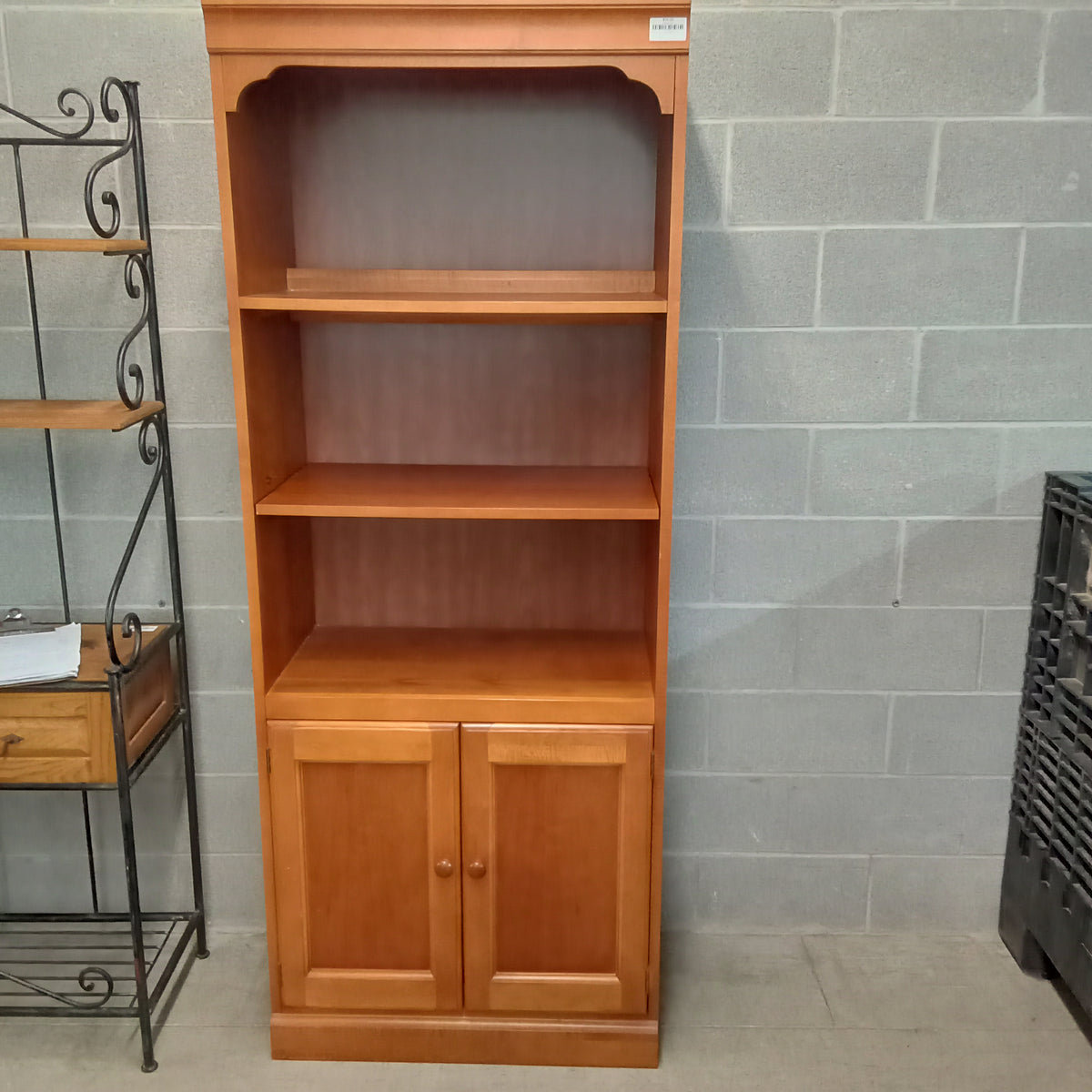 30"W Wooden Bookcase with Storage