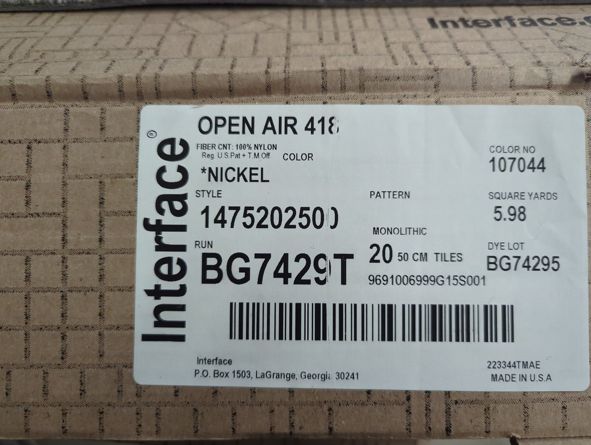 INTERFACE Open Air 418 Carpet Tile "Nickel"