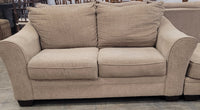 Tan Loveseat With Matching Ottoman