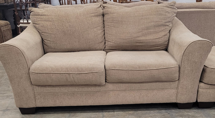 Tan Loveseat With Matching Ottoman