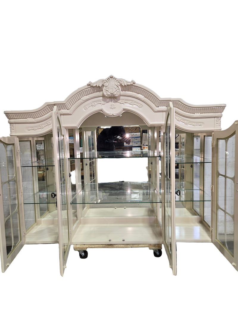 French Provincial Ivory Upper Cabinet