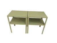 Pair of Sage Green Metal End Tables