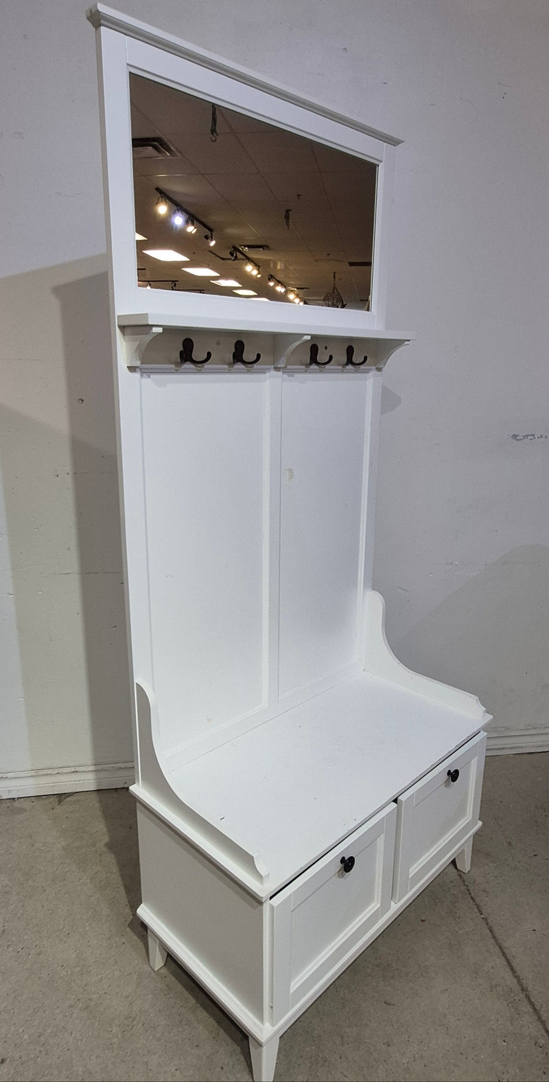 Hall Tree with Mirror and Storage