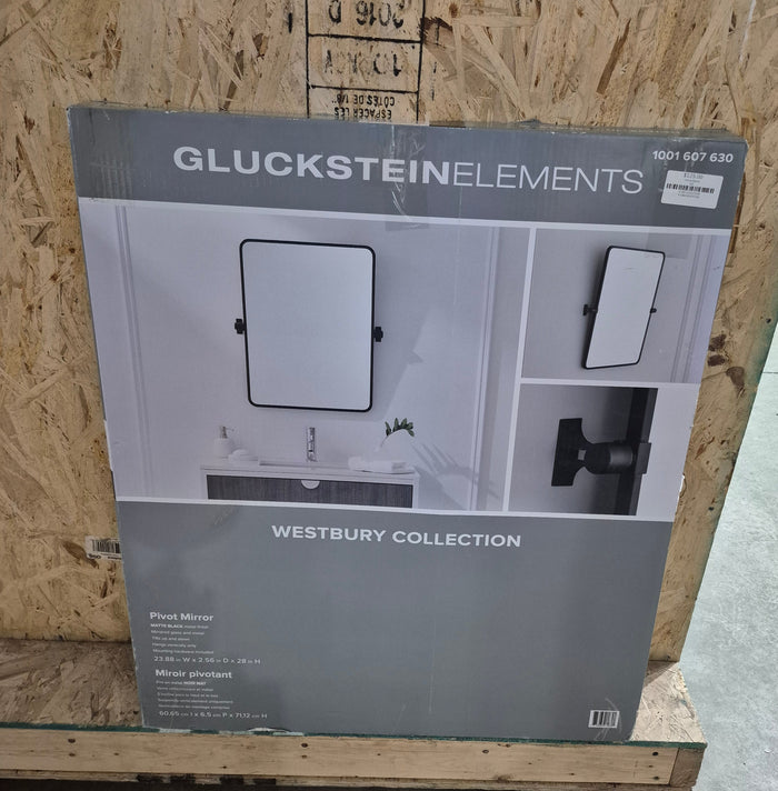 Westbury 21-inch W x 30-inch H Metal Matte Black Frame Pivot Mirror