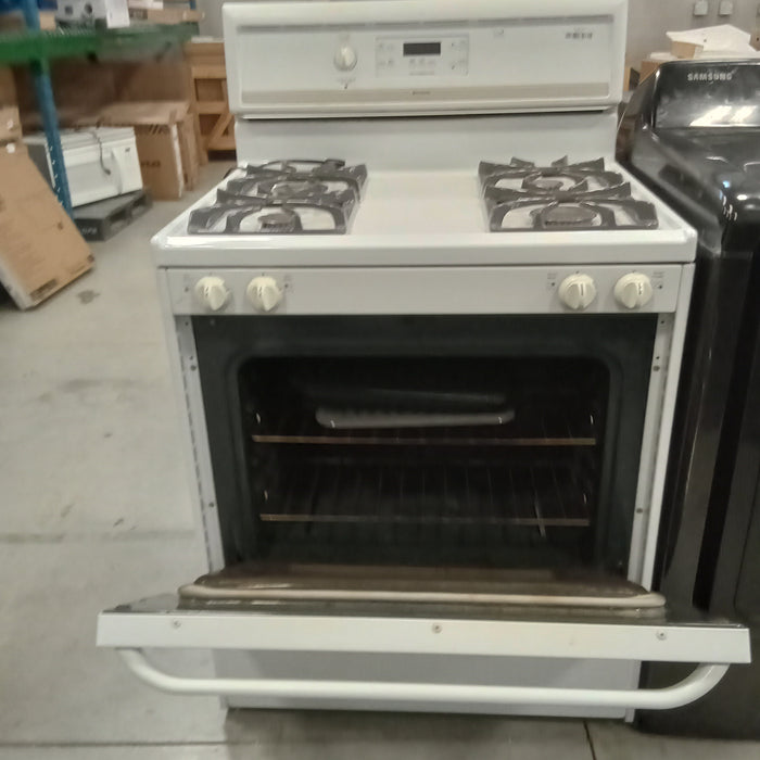 30"W Four Burner Gas Stove in White