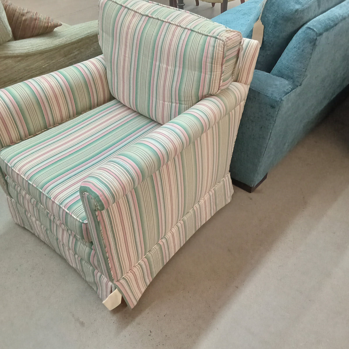 32"W Striped Armchair