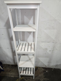 White, Tall, and Narrow Shelving Unit