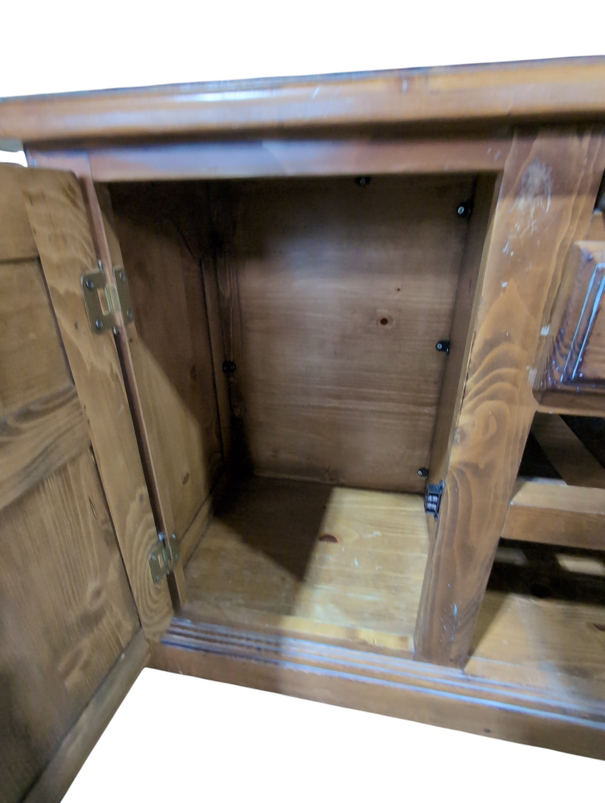 Wooden TV Stand w/ Cabinets