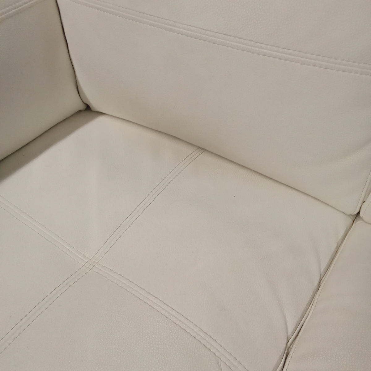 112"W 2-Piece White Leather Sectional
