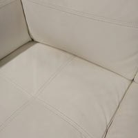 112"W 2-Piece White Leather Sectional