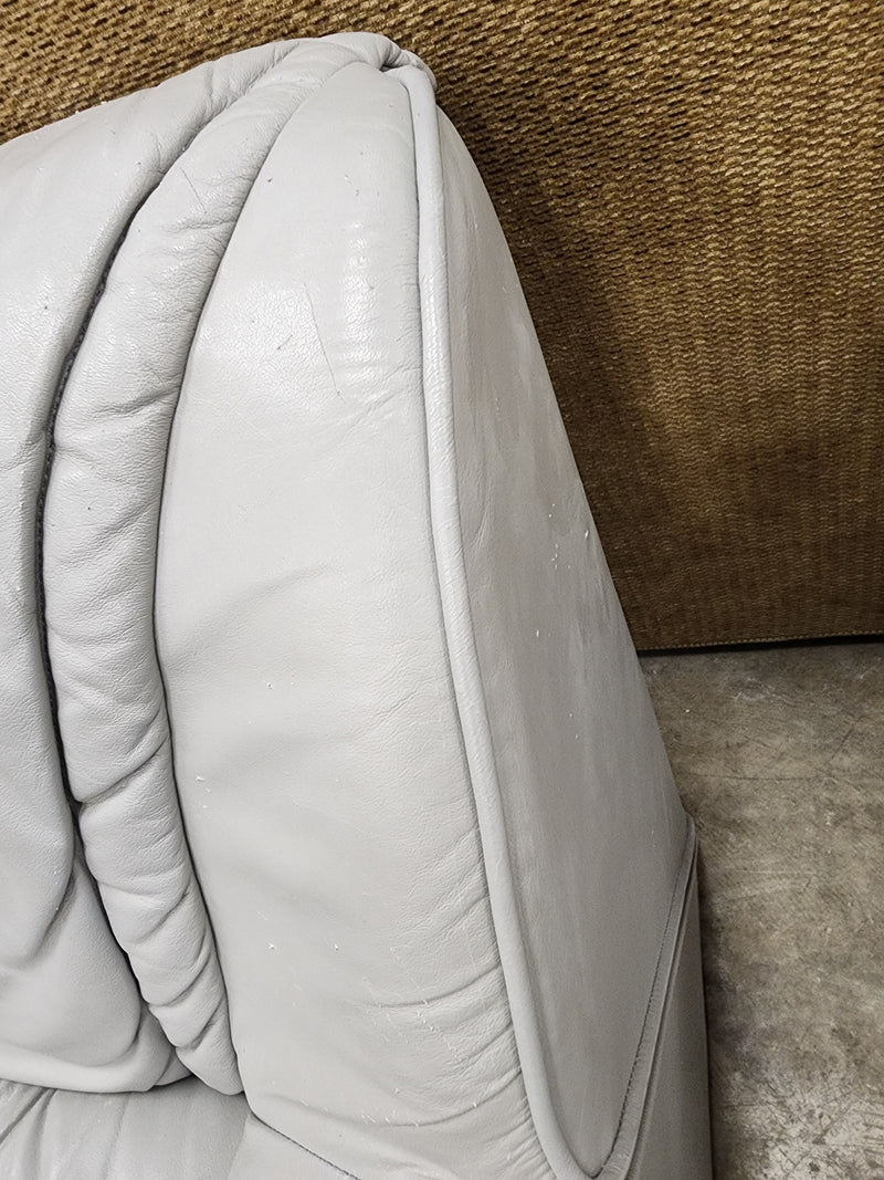 Light Grey Faux Leather Armchair