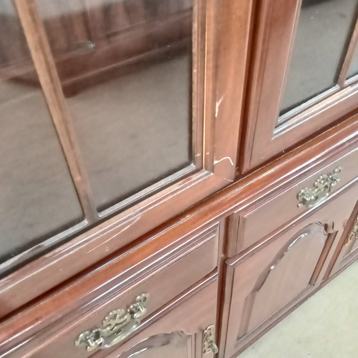 52"W 2-Piece Curio Cabinet