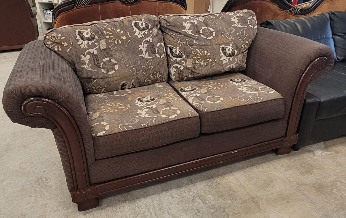 Brown Antique-Style Loveseat