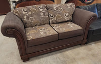 Brown Antique-Style Loveseat