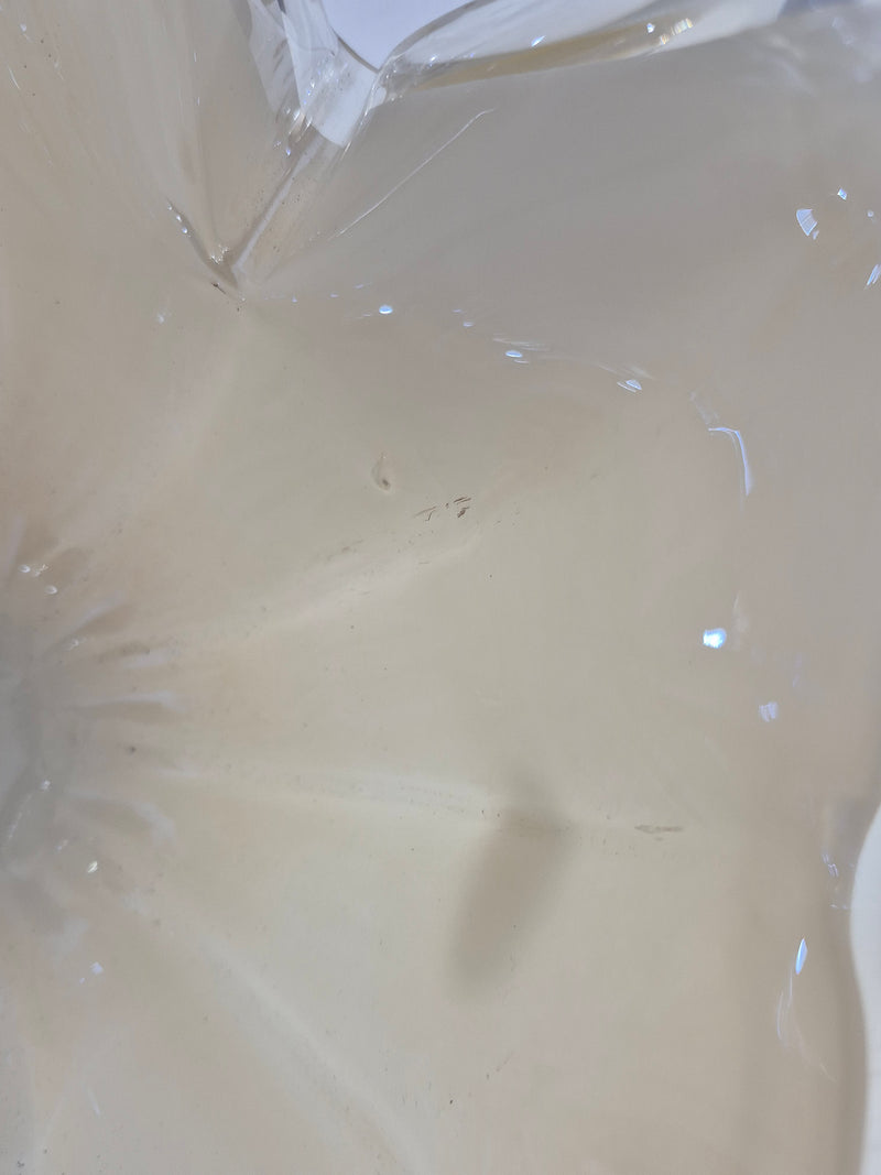 Murano Hand Made White Crystal Vase