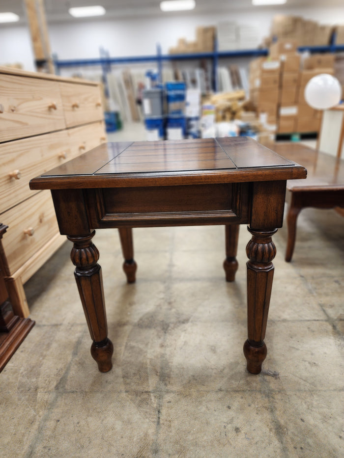 Tall Dark Wood Side Table
