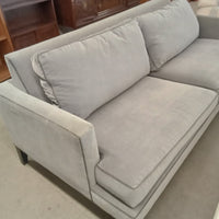 82"W Gray Velour Love Seat