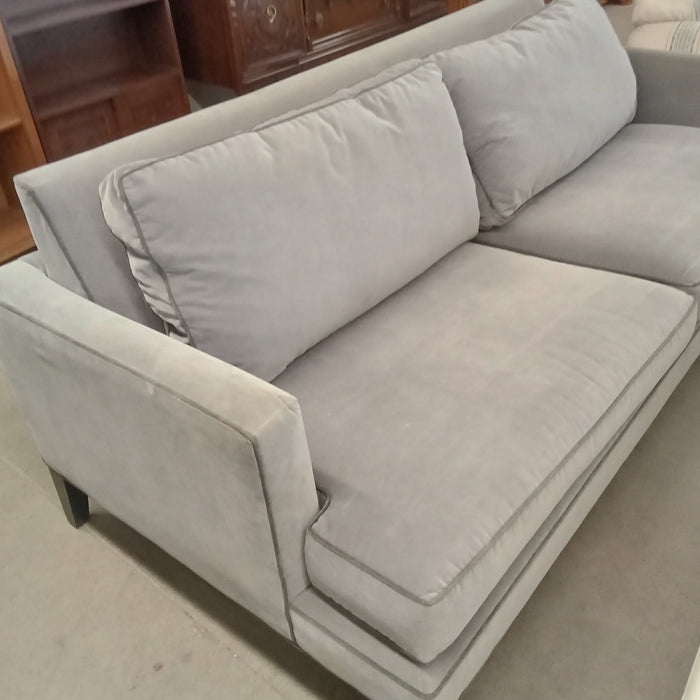 82"W Gray Velour Love Seat