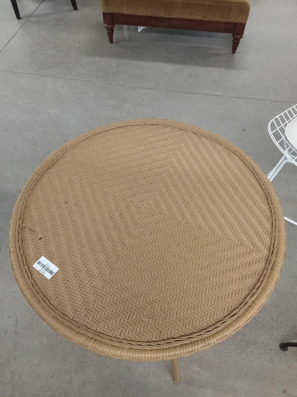 28"W Tan Woven Bistro Table