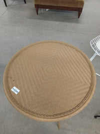 28"W Tan Woven Bistro Table