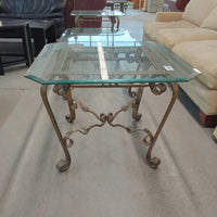 29"W Side Table with Glass Top