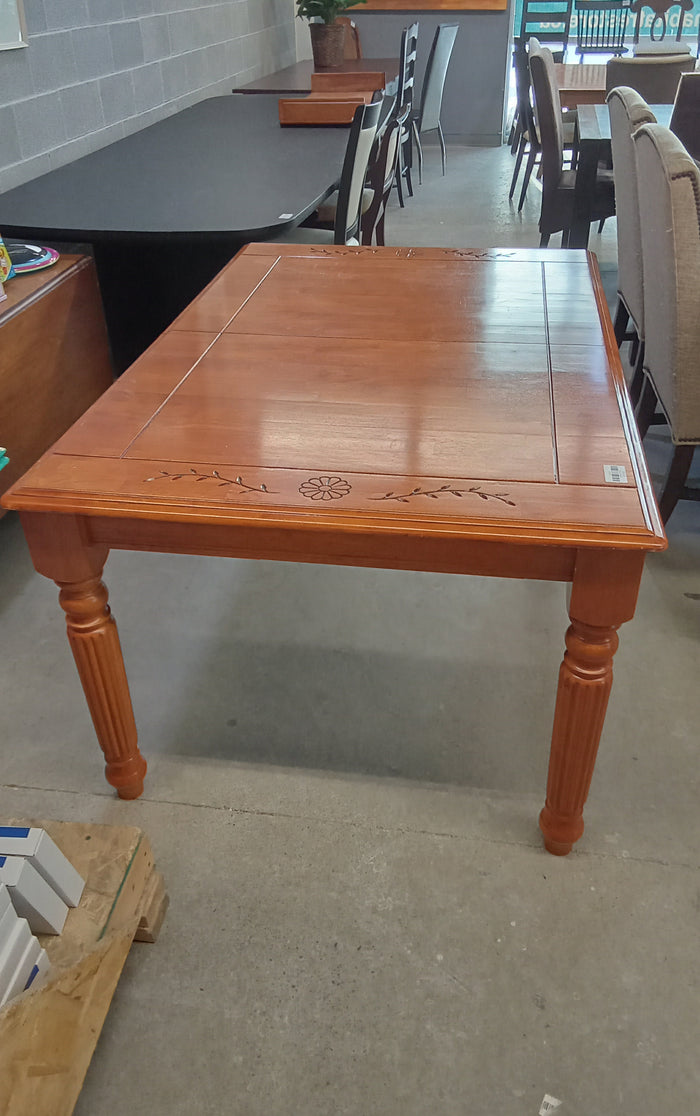 60"W Wood Dining Table with Leaf