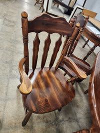 Oval Dark Wood 7 Piece Dining Set with 2 Leaves