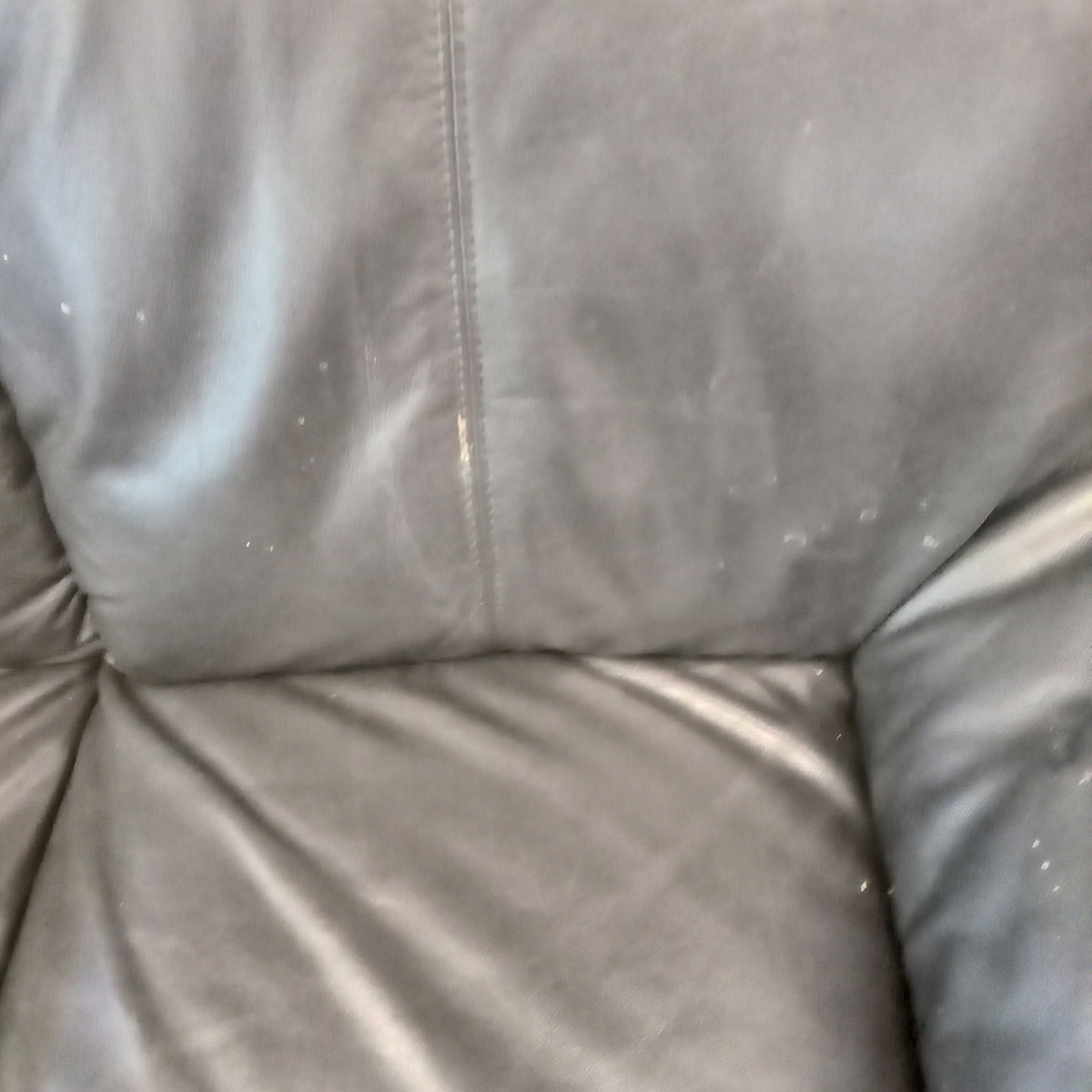 82"W 3-Seat Sofa in Black Faux Leather