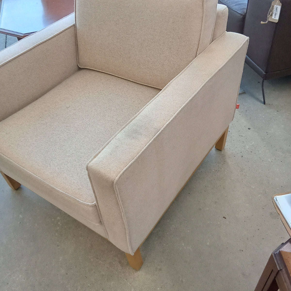 32"W Armchair in Light Beige Fabric