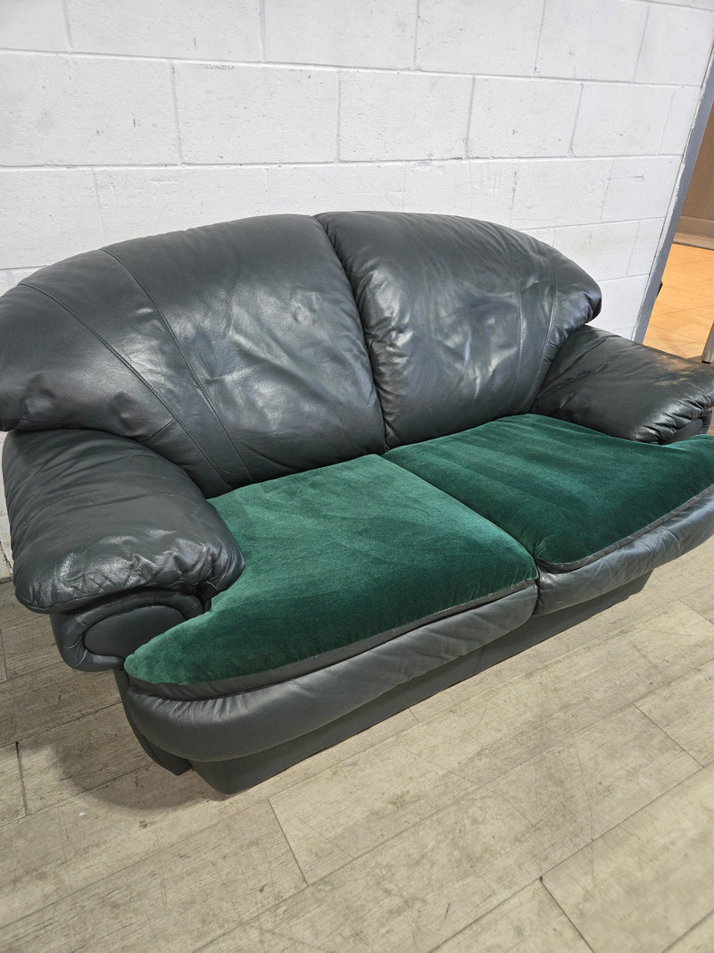 Two-Seater Loveseat With Complimenting Green Velvet