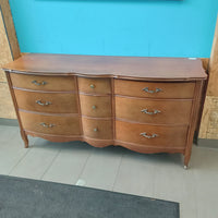 62"W 9-Drawer Vintage Dresser
