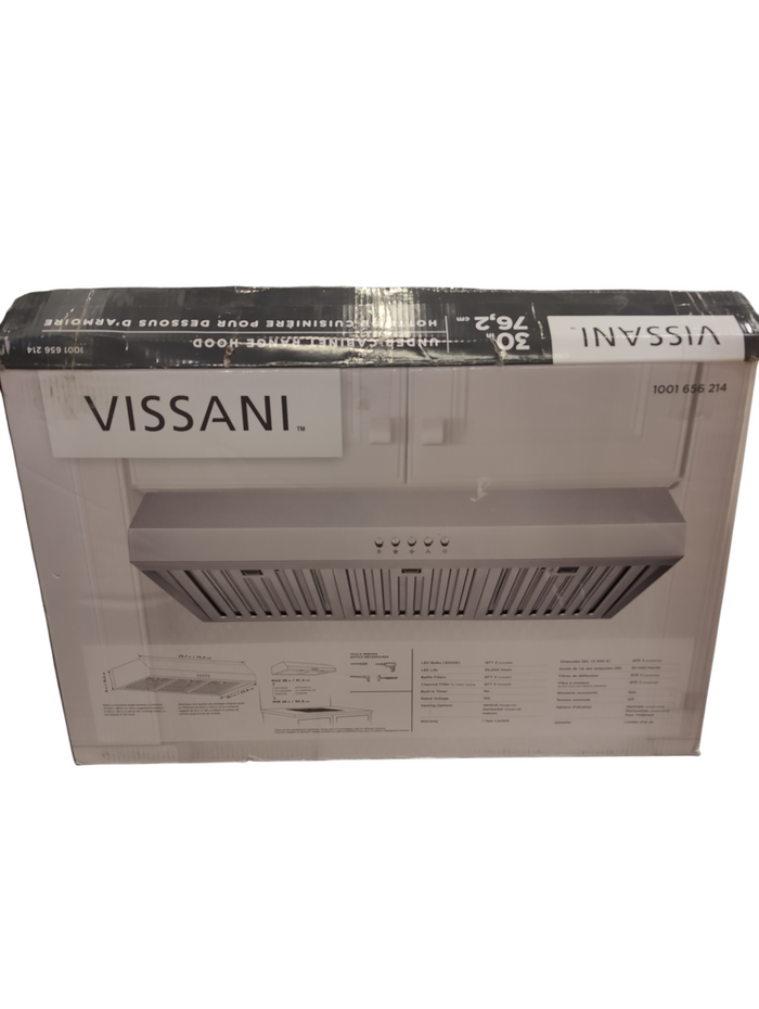 Vissani 30-inch 500CFM Convertible Under Cabinet Range Hood